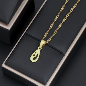 JXX Ensemble de bijoux 3 pièces en laiton plaqué or 24 carats de haute qualité, comprenant boucles d'oreilles pendantes et collier avec pendentif, style classique, vente en gros pour Kiribati - Product Image 6