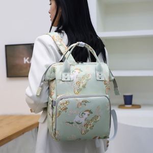 Retro Chinese Style Mommy Diaper Bags Lightweight Baby Supplies Storage <b>Backpacks</b> - Product Image 4