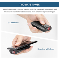 Escáner de Código de Barras 2D Bluetooth KEFAR con Clip Trasero, Lector de Códigos QR Inalámbrico para Teléfono Inteligente y Tableta, Escáner de Código de Barras Portátil de Bolsillo