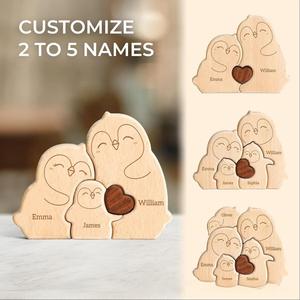 Ensemble de puzzles familiaux en <span class=keywords><strong>bois</strong></span> chaud, sculptures en <span class=keywords><strong>bois</strong></span> <span class=keywords><strong>massif</strong></span>, artisanat, décorations d'intérieur, objets de décoration, cadeaux commémoratifs de festival - Product Image 1