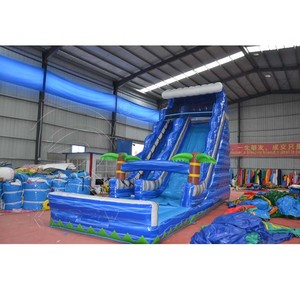 Scivoli Gonfiabili Personalizzati in PVC Blu Effetto Marmo per Parchi Acquatici, Scivoli Acquatici per Adulti da Interno/Esterno - Product Image 3