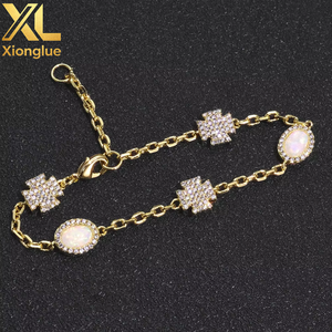 Hip Hop <b>Opal</b> <b>Bracelet</b> Jewelry Accessories Zircon Cross <b>Bracelet</b> Men's Jewelry - Product Image 3