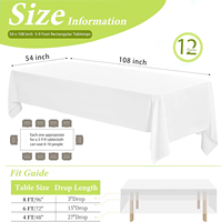 Nappe en papier Airlaid en lin blanc jetable pour tables rectangulaires 1 pli sac de restaurant de fête en plein air couverture de table en couches
