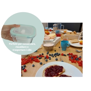 ภาชนะแก้วบอโรซิลิเกตขนาด 16x5 ซม. พร้อมฝาปิดสุญญากาศ ซิลิโคนกันรั่ว ชุดเก็บอาหาร 3 ชิ้น - Product Image 5