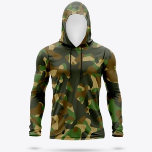 Custom Mens Quick Dry Fishing Hoodie UPF50 UV Protection Breathable Camouflage Sports Shirt Plus Size Customizable - Product Image 4