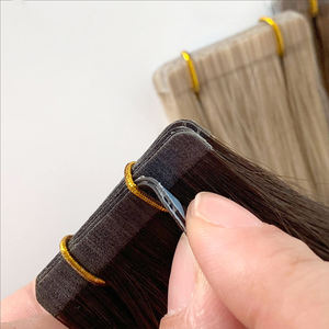 50g ekstensi Virgin penuh gambar ganda 20 buah ekstensi Rusia asli mulus tebal pita panjang kain kulit tidak terlihat gelombang lurus halus - Product Image 3