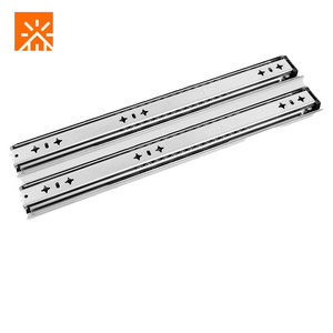 מסילת מגירה תלת-חלקית לארון עם בולם זעזועים שקט, מסילת פלדה עם כדורי פלדה, רוחב 45 מ\\\"מ - Product Image 1