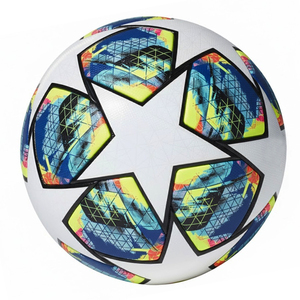Ballon de football personnalisé de haute qualité fabriqué en usine, logo imprimé, design durable et léger pour l'entraînement et l'utilisation en extérieur - Product Image 3