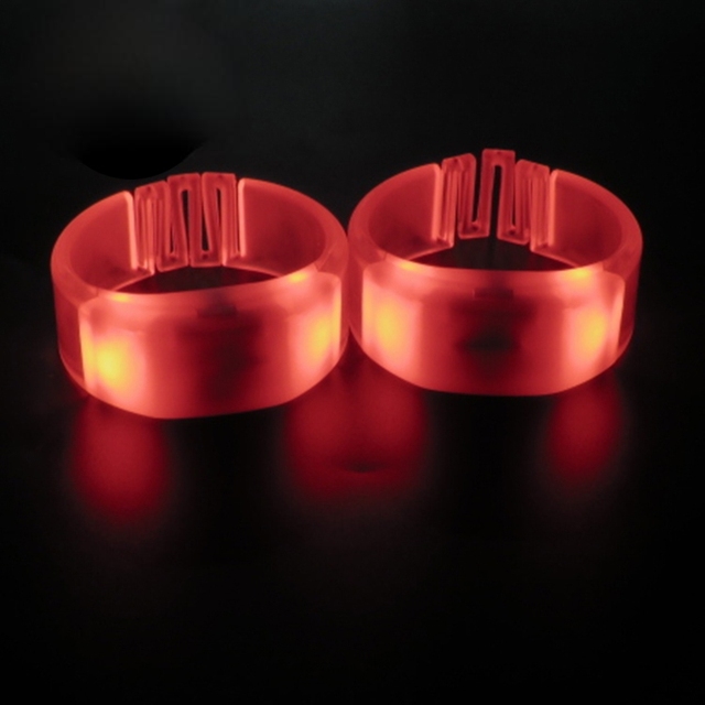 LED NFC Sound Activated Waterproof Weatherproof RFID Remote Control Multicolor Light up Wristband with 400-800m Range