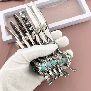 Ciseaux à cheveux professionnels en acier inoxydable 440C, 62 mm, ciseaux à effiler, tête droite, outils de coiffure, finition polie fine - Product Image 5