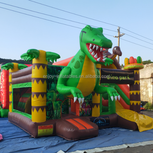 디노 파크 키즈 파티 풍선 점퍼 슬라이드, 공룡 성 탄력 하우스, 상업용 점프 성 판매 - Product Image 2