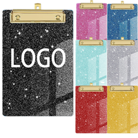 Support de tableau d'écriture avec logo personnalisable avec clip en métal acrylique brillant Clip de pression Clip de menu-pour les cadeaux d'affaires et promotionnels