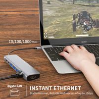 Baru 6 In 1 Usb C Hub Tipe C untuk Hdmi RJ45 Ethernet Port Usb 3.0 Sd / TF Card Reader untuk Macbook Pro Dock