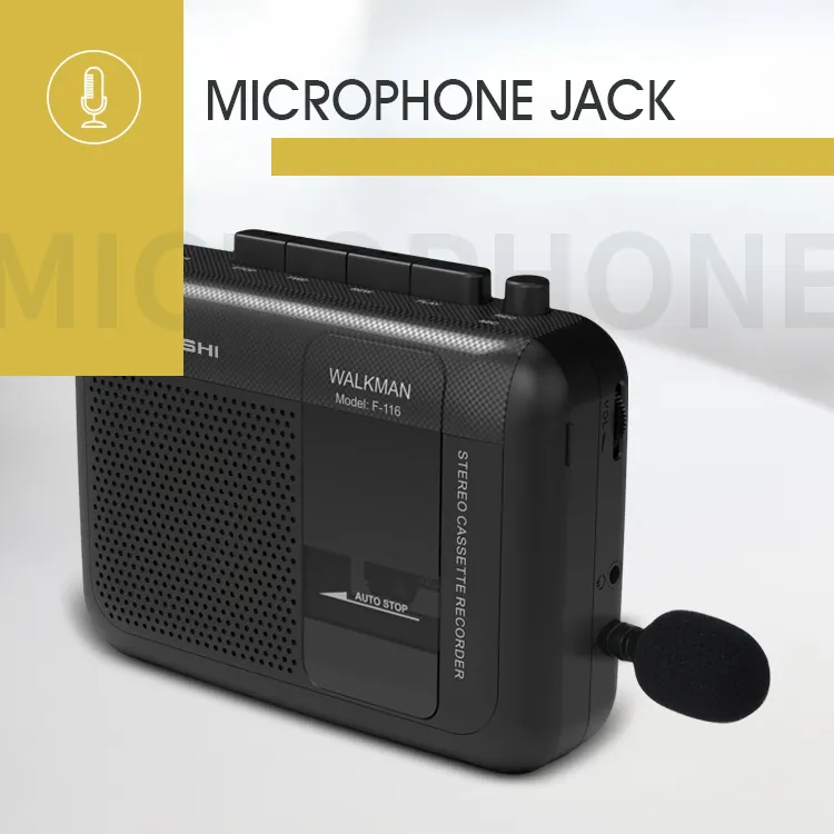 Neuankömmling Kunden spezifische persönliche tragbare kleine Tasche Stereo Walkman Audio Vintage Kassetten rekorder Player Kassetten rekorder
