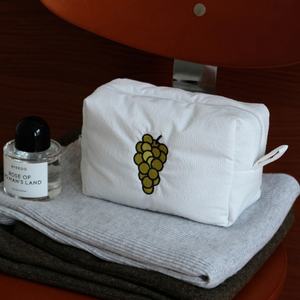 Grande capacité, résistante à l'eau, portable, motif gaufré, coton, écologique, trousse de maquillage, logo brodé, pochette zippée de voyage, femme - Product Image 3