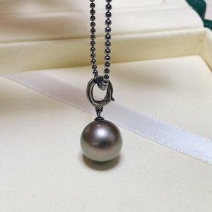 Colgante de Plata S925 con Cuentas Redondas de 8-12 mm, 31045, Accesorios de Perlas para DIY con Hebilla de Aleación Vacía, Dijes de Joyería Chapados en Jade - Product Image 2