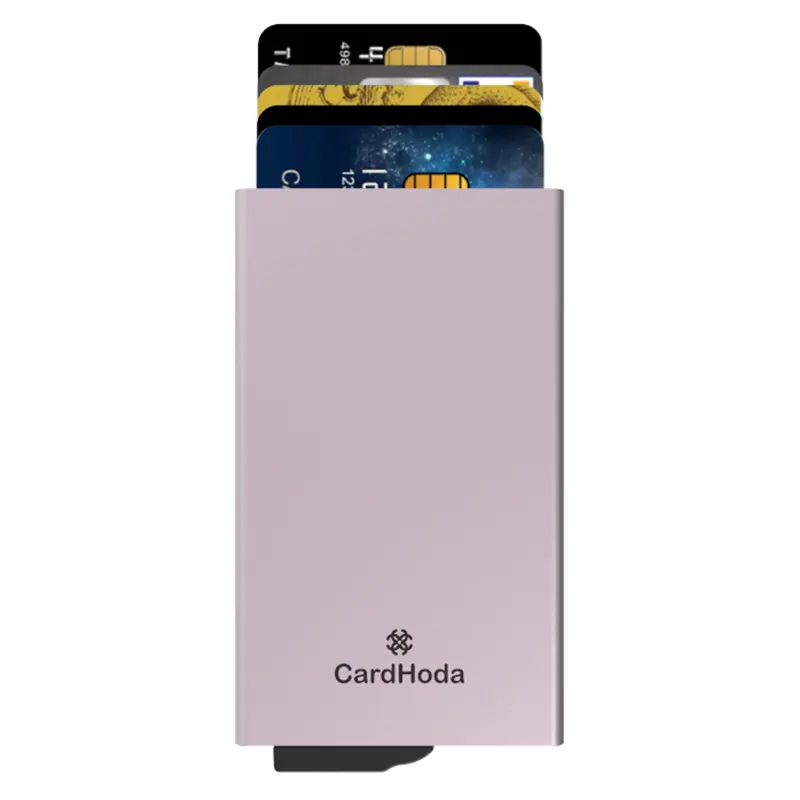 Rfid Blocking Automatic Eject Credit Card Holder Wallet Fashion Anti Scanner Case Pop up Aluminum NFC Slim H10001-BON Cardhoda