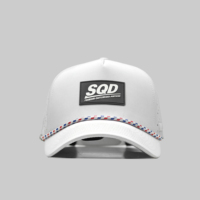 Casquette de baseball et de golf sportive 5 panneaux en tissu Dobby éponge avec logo en patch de caoutchouc personnalisé de haute qualité, imperméable, avec cordon – Échantillons en gros