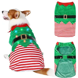 Offre Spéciale elfe Cosplay chiot noël velours Costume adorable drôle chien vêtements de noël