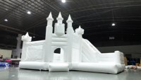 LeTeng - Château gonflable géant blanc en PVC avec toboggan et piscine à balles pour aire de jeux commerciale pour enfants - Vente chaude