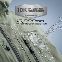 Veste de ski RAWRWAR à capuche 10K/10K - Imperméable, respirante, isolée, avec fermeture éclair sur le devant, aérations sous les bras, pour la neige