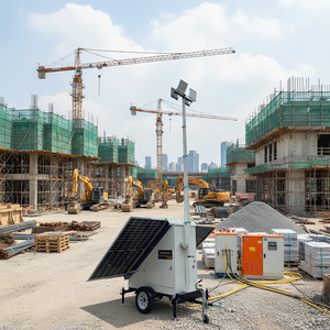 Remolque de Seguridad con CCTV Solar Móvil con Paneles Solares, Clasificación IP66, <span class=keywords><strong>Voltaje</strong></span> Personalizable para Obras de Construcción - Product Image 4