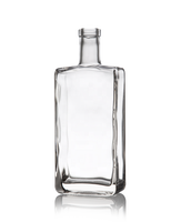 Échantillon gratuit Bouteille carrée en verre super flint de 500 ml, 700 ml, 750 ml avec impression sérigraphique pour whisky/vodka/gin