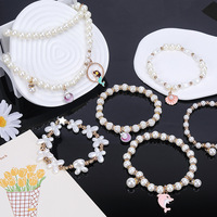 Ensemble de colliers et bracelets faits à la main, jouets pour enfants, accessoires, perles en plastique acrylique Lucite