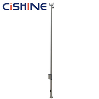 Soporte de Montaje para Cámara de Vigilancia Solar para Exteriores de 10m 14m 15m 5m 6m 8m 4 Metros, Soporte para Poste de Cámara con Panel
