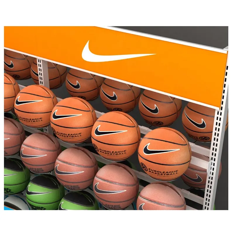 Winkel Dubbelzijdig 6-laags Basketbal Voetbal Volleybal Sport Metalen Display Stand Bal Apparatuur Opbergrek