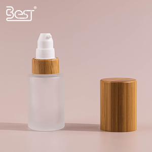 Chai thủy tinh với nắp tre trong kho chai mỹ phẩm cho huyết thanh và dầu thân thiện với môi bao bì cho chăm sóc da thấp moq bán buôn - Product Image 2