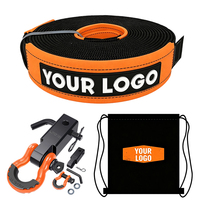 Kit de sangles de remorquage robustes avec manille en D, attache de remorquage et sac de rangement, capacité 30 000 lb, pour camions tout-terrain, SUV, VTT