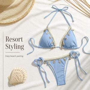 Maillots de bain pour femmes, bas de bikini côtelés, bikinis, vêtements de plage pour les vacances d'été à la piscine - Product Image 3
