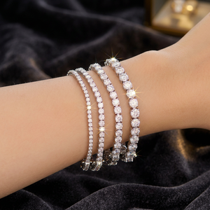 3mm 4mm 5mm 6mm Gold Plated 925 <b>Silver</b> Iced Out Tennis Bracelet <b>for</b> <b>Men</b> Women with Moissanite Chain - Product Image 3