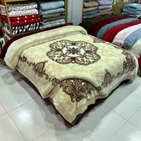 Couverture en peluche d'hiver à double couche, douce et moelleuse, imprimée de fleurs pour lit double, chaude et confortable pour la maison.