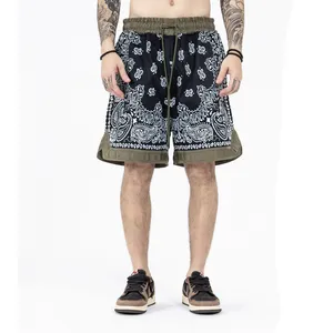 Bandana Paisley desen şort erkek yeni Streetwear Hip Hop kısa pantolon yaz moda kısa pantolon