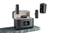 Microphone sans fil miniature SX22 pour caméra, micro à réduction de bruit avec étui de charge pour l'enregistrement vidéo et le streaming
