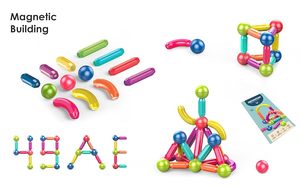 Juego de Construcción Magnético STEM 3D de Varias Piezas, Bloques de Palitos Magnéticos para Niños - Product Image 6