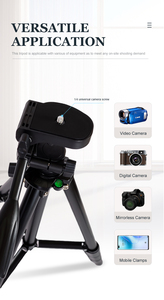 Mini trípode de aluminio ligero profesional Diseño plegable para viajes al aire libre <span class=keywords><strong>DSLR</strong></span> Cámara Teléfono Selfies - Product Image 3