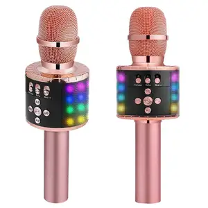 Mikrofon ile karaoke taşınabilir bluetooth'lu hoparlör, Karaoke taşınabilir mikrofon stüdyo çalar şarkı kaydedici