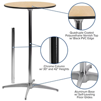 Bar d'extérieur de 30 pouces, rond en bois, réglable en hauteur, tables de banquet, de cocktail, table de bar de mariage pour événements et fêtes