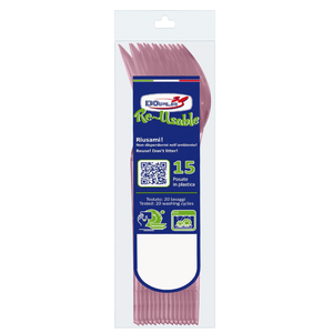 ENSEMBLE DE 15 CUILLÈRES COMPACTES EN PLASTIQUE ROSE - Product Image 1