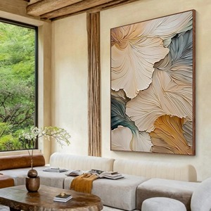Elegante <span class=keywords><strong>Arte</strong></span> de Pared Texturizado con Tonos Neutros Florales Etéreos Abstractos, Exquisita Pintura al Óleo Abstracta, <span class=keywords><strong>Arte</strong></span> de Pared Botánico Moderno - Product Image 5