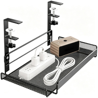 Nouvelle grande boîte de gestion de câbles en maille métallique pour bureau à domicile, organiseur de câbles sous le bureau, pince de rangement pour câbles sous le bureau