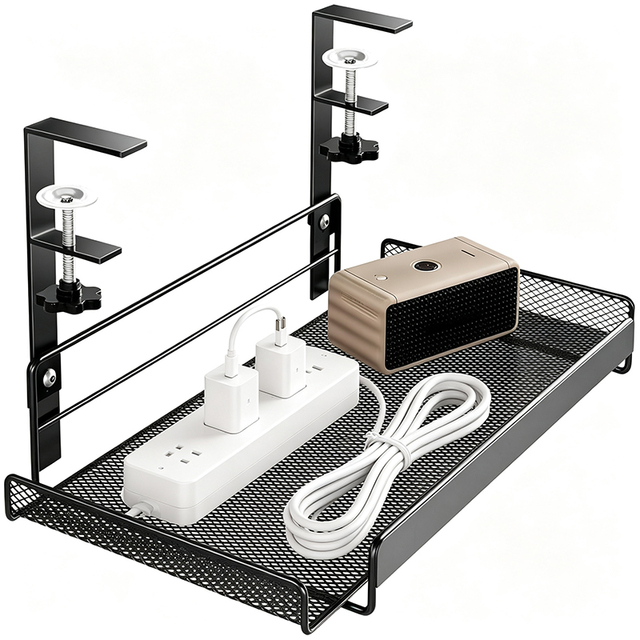 New Large Metal Mesh Home Office Cable Management Box Under Desk Cord Organizer Clamp Under Desk Cable Organizer Storage Rack