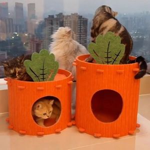 Cà Rốt Hình Thân Thiện Với Môi Mèo Nhà Tất Cả Các Mùa Vui Vẻ Mèo Hideout Bán Kèm Bán Buôn Giá Rẻ Cảm Thấy Vải Dễ Thương Mèo Nhà - Product Image 3