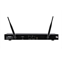 Système de microphone sans fil UHF IR professionnel longue portée R-0325A avec micros portatifs semi-métalliques 2 canaux pour conférence/église