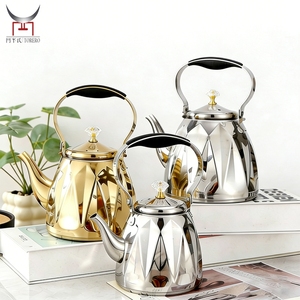 <span class=keywords><strong>Teiera</strong></span> di Lusso Personalizzata con Logo, in Acciaio Inox Dorato con Finitura Diamantata, per Fornelli <span class=keywords><strong>a</strong></span> Gas e <span class=keywords><strong>Induzione</strong></span>, Adatta per Hotel e Uso Domestico - Product Image 1