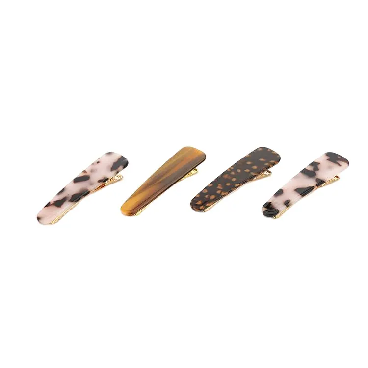 Di modo Personalizzabile Handmade colore del legno 6.5 cm oro acetato di cellulosa snap clip di capelli accessori per capelli snap clip per la ragazza