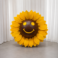 Décoration géante en papier en forme de tournesol souriant jaune pour événements, mariages, affichage commercial et vitrines de centres commerciaux